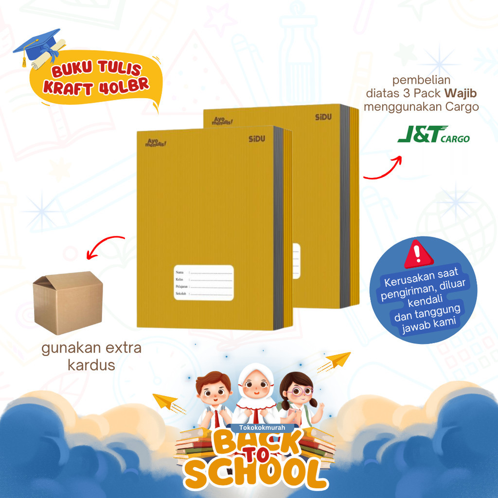

BUKU TULIS SIDU 60 LEMBAR SAMPUL COKLAT 10 PCS / PACK MURAH