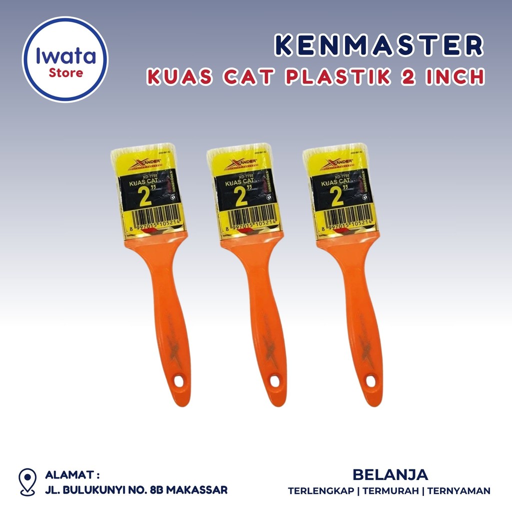 

KENMASTER Kuas Cat Kayu Besi 2 Inch Xander - kayu besi Gagang Plastik KUAS180