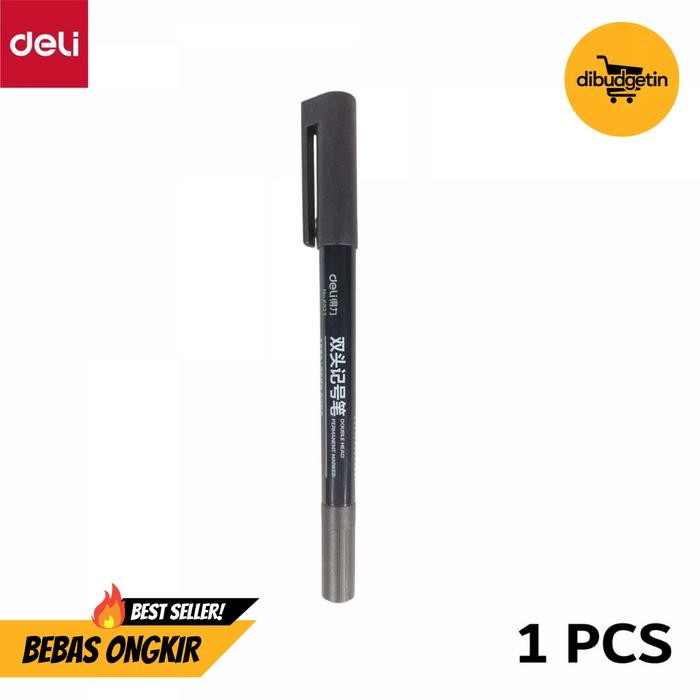 

Deli Pena Permanen Dual Head Tip Marker Pens Waterproof - 6823