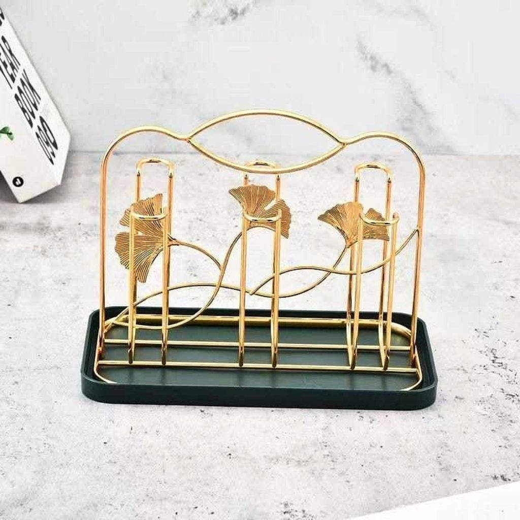 KD88 GINKO | Rak Gelas Gantung Stainless 6 Cup | Rak Gelas Susun Antikarat | Rak Gelas Aesthetic