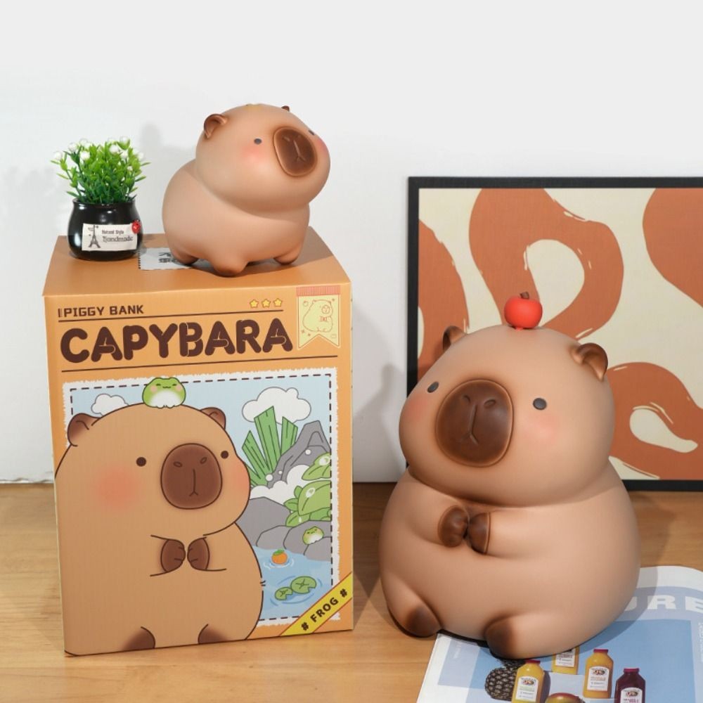 

Cute Cartoon Capybara Piggy Bank Large Capacity Guinea Pig Piggy Bank Cash Savings Home Decoration Desktop Crafts Kids Gifts