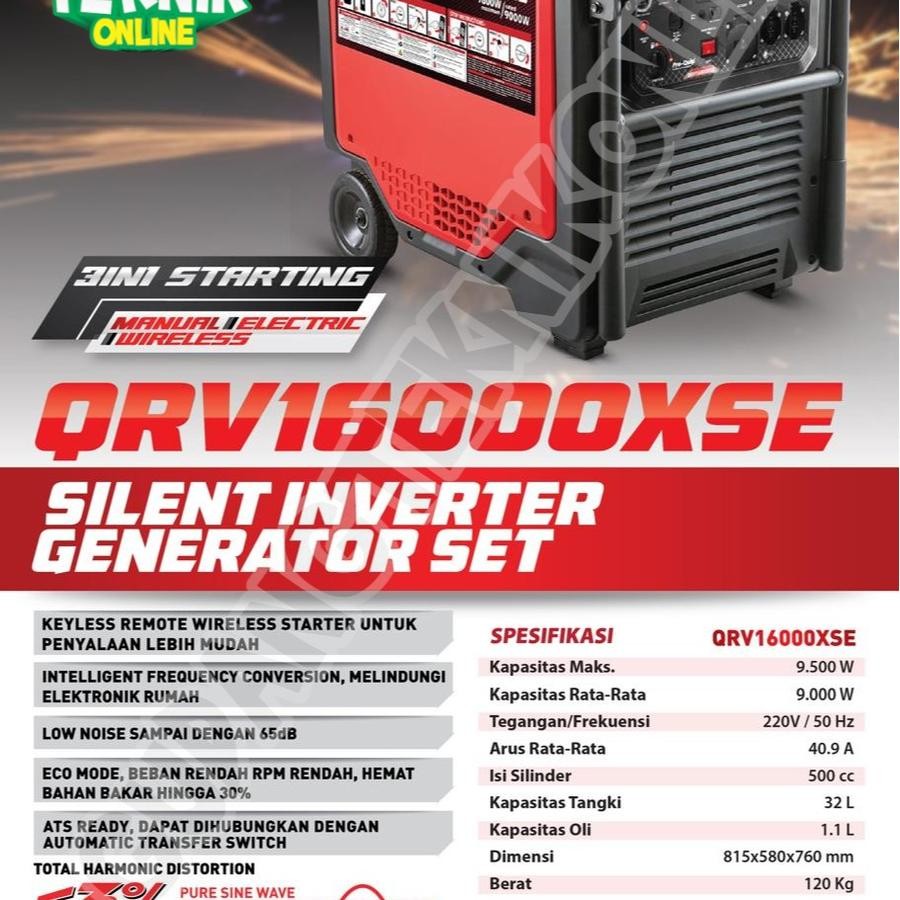 Mesin Genset Bensin Proquip QRV16000 XSE Generator Gasoline QRV16000XSE 9500 Watt QRV 16000 XSE