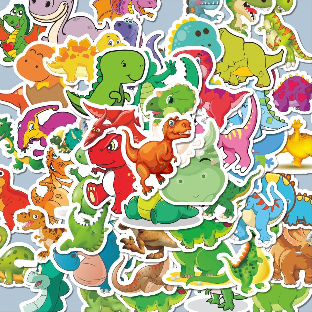 

100PCS Lucu Stiker Dinosaur Series 2 Stiker Aesthetic Stiker Anti Air Stikers Berperekat Waterproof sticker decal buat Motor Helm Buku Journal Koper Casing HP Laptop Botol Minum Hadiah anak