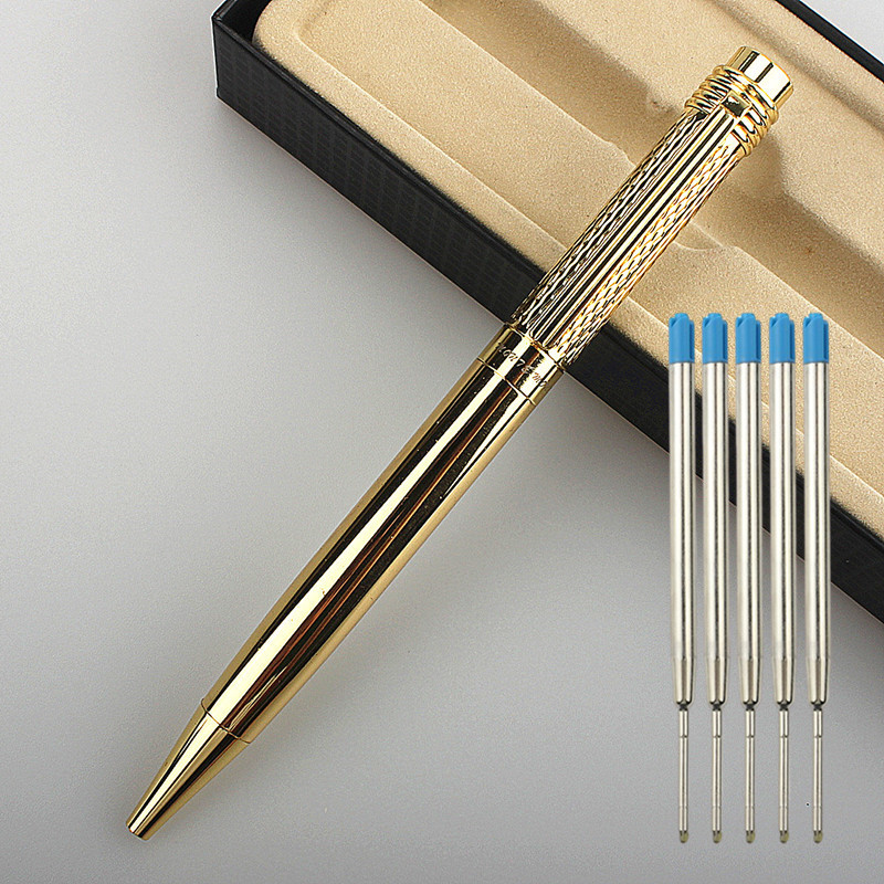 

luxury pen 163 Smooth gold Silver Black office Ballpoint pen New student School Stationery Supplies pens for writing