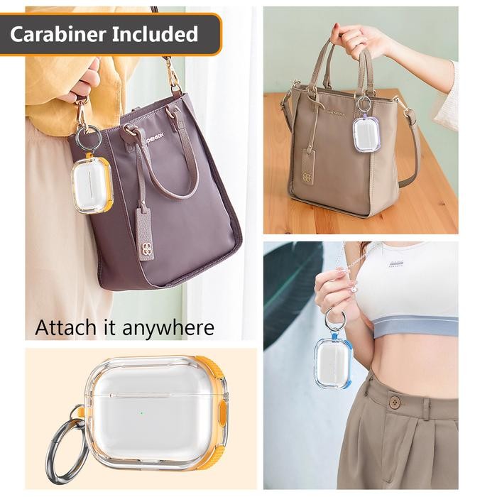 Case for AirPods Pro 2 1 AirPods 4 Getgard Modern Transparent Clear Shockproof Casing - Pink, AirPod