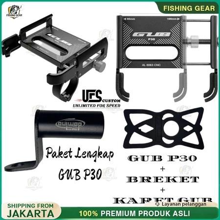 Phone Holder Sepeda P30 Original Phone Holder Hp GPS Sepeda Motor Alumunium Alloy Tempat Hp Motor Du