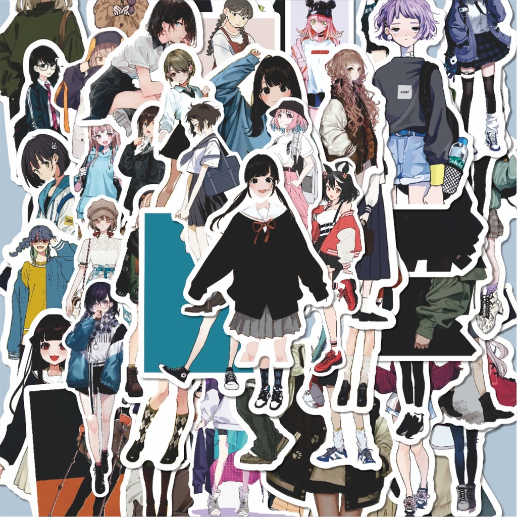 

100PCS Lucu Stiker Modern Girls Series B [Gadis Modern] Stiker Aesthetic Stiker Anti Air Stikers Berperekat Waterproof sticker decal buat Motor Helm Buku Journal Koper Casing HP Laptop Botol Minum Hadiah anak