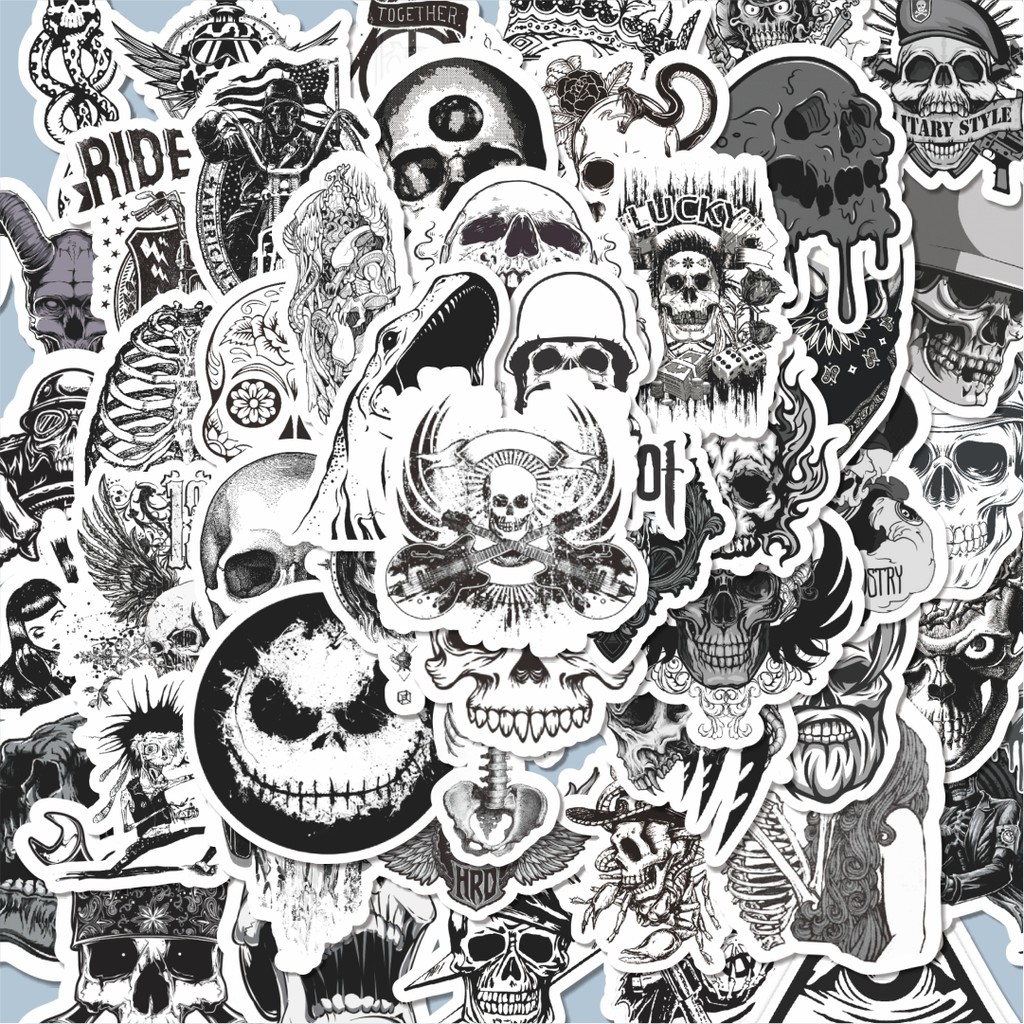 

100PCS Lucu Stiker Punk Gothic Art Classical Black & White Stiker Aesthetic Stiker Anti Air Stikers Berperekat Waterproof sticker decal buat Motor Helm Buku Journal Koper Casing HP Laptop Botol Minum Hadiah anak