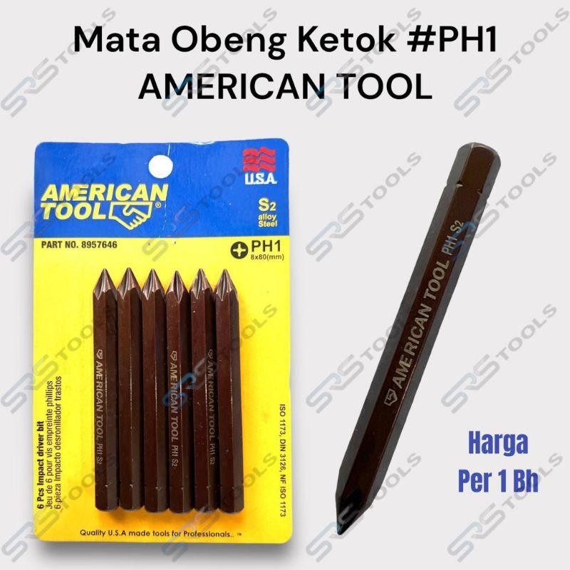 AMERICAN TOOL 8957646 Mata Obeng Ketok Panjang PH 1 80 mm Plus ( + ) PH1