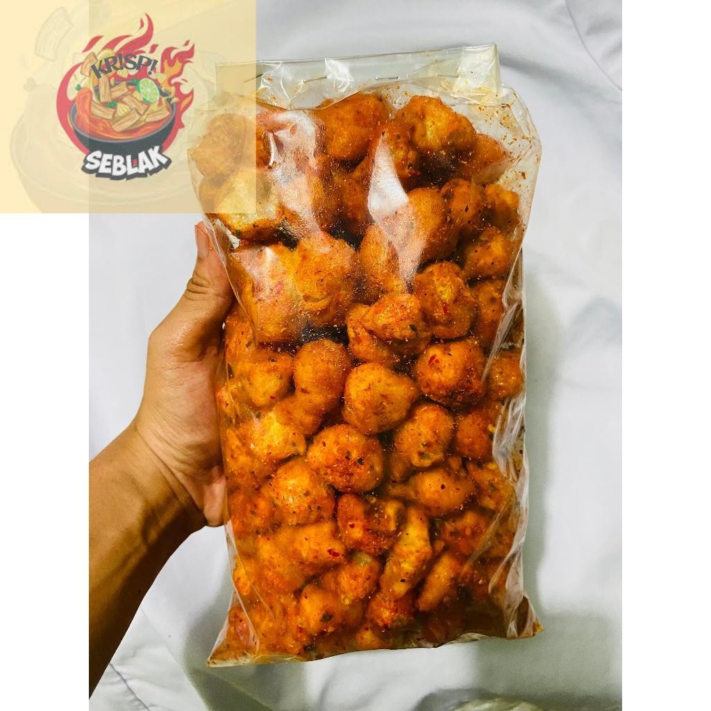

Seblak krispi siomay/somay mini pedas daun jeruk/original daun jeruk kemasan 1kg 500gr 250gr