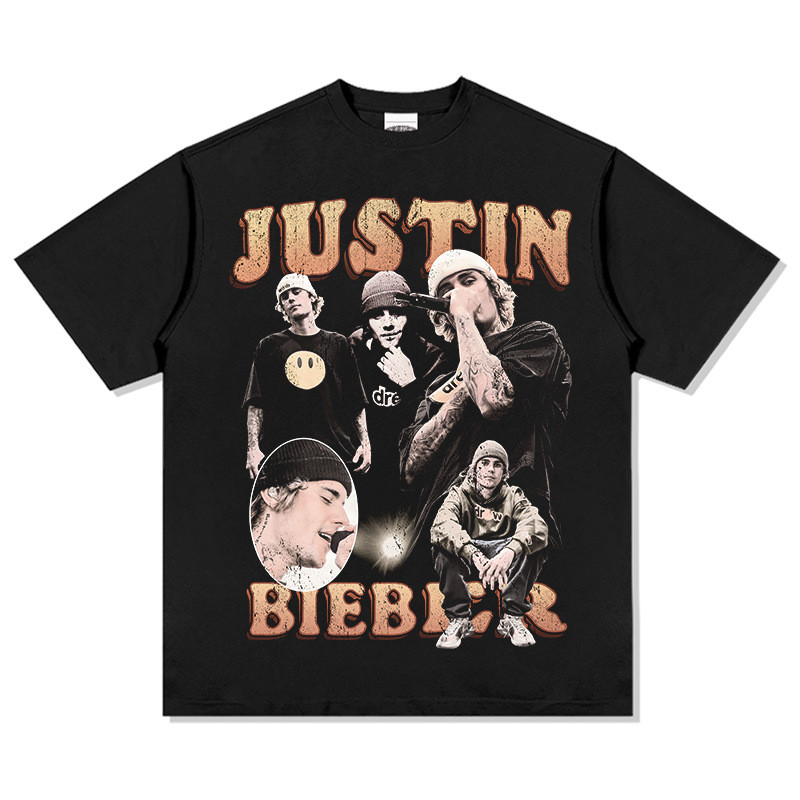 Justin Korea Style T-shirt Oversize Kaos pria dan wanita  leher bulat

