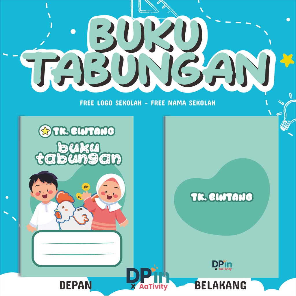 

Custom Buku Tabungan Anak TK PAUD Custom Nama & Logo Sekolah Desain Lucu Edukatif Ukuran A6