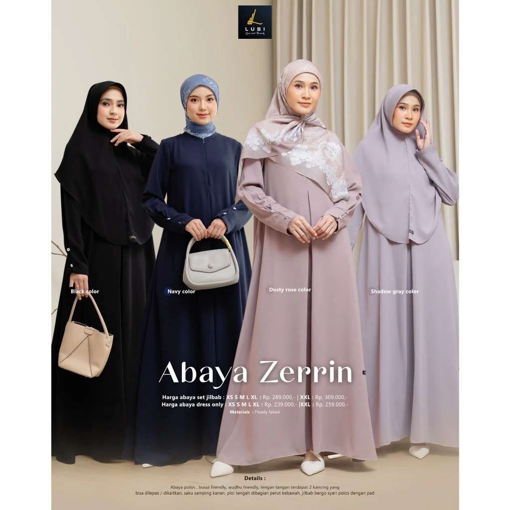 LUBI GAMIS DEWASA ABAYA ZERRIN NAVY