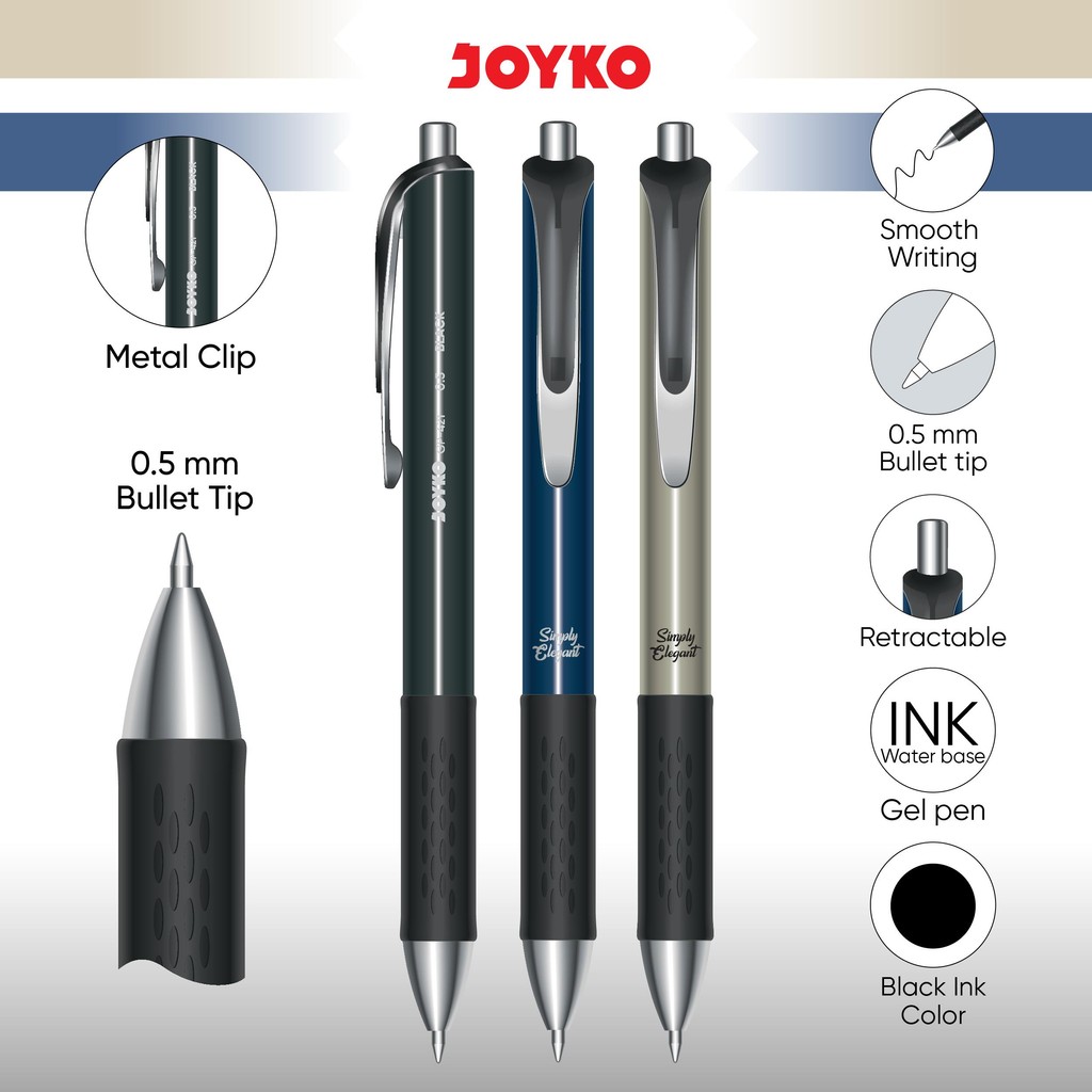 

JOYKO Gel Pen Pulpen Pena GP-421 0.5 mm Simply Elegant