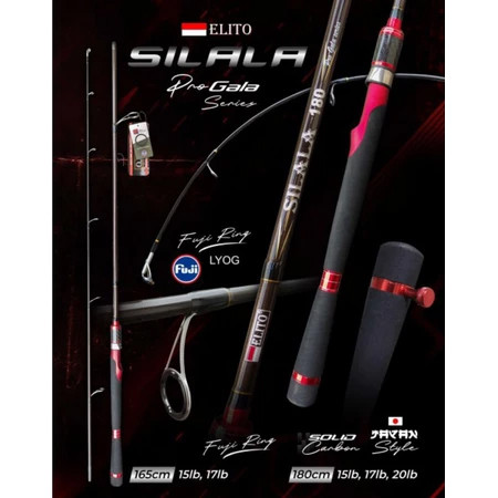Joran Pancing ELITO SILALA 180cm Pro Galatama (15lbs - 20lbs) Fuji Carbon Solid Murah