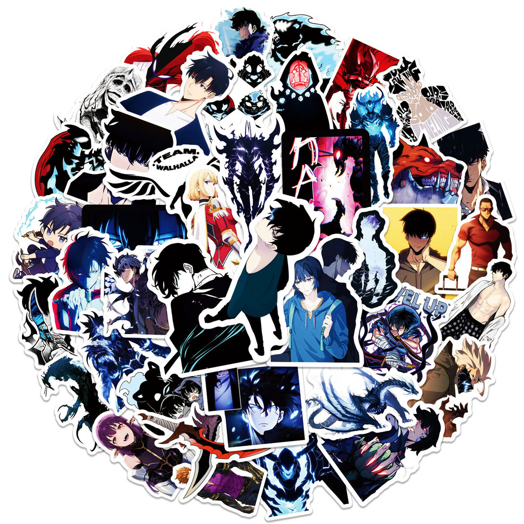 

10/50PCS Solo Leveling Stickers Animation Graffiti Sticker Laptop Phone Guitar Car Bike Skateboard Decoration Cartoon Decals Toy