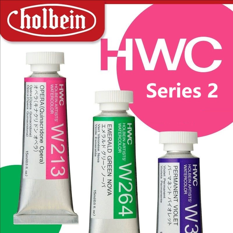 

Japan Holbein Series 2 Artists' Transparent Watercolor Paint 15ml/0.5oz Tubes Art Watercolour Professional Drawing Supplies