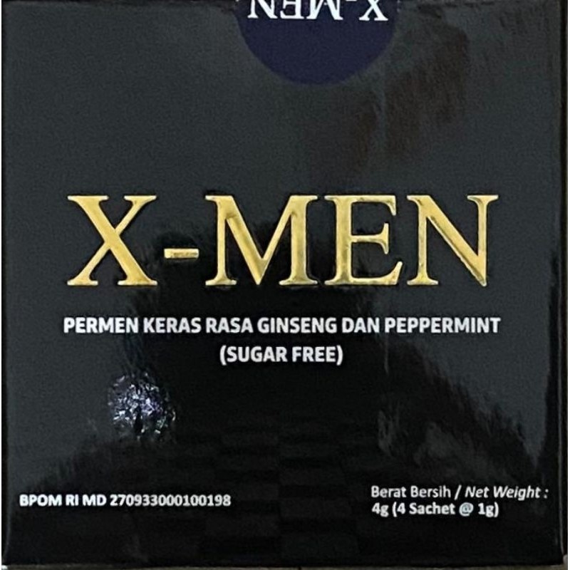 

XMEN PERMEN CANDY GINGSENG RASA PEPPERMINT 1 BOX ISI 4 PCS, 100% ORIGINAL, XMEN CANDI, XMEN CANDY, PERMEN XMEN
