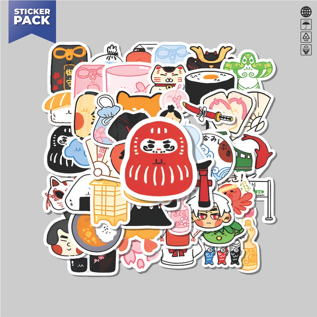 

[100PCS]Stiker Pack Stiker Japanese Customs and Culture Art Aesthetic Vinyl Anti Air Dekorasi Sticker Laptop Buku Journal Koper Helm Casing HP Gitar Helm Skateboard