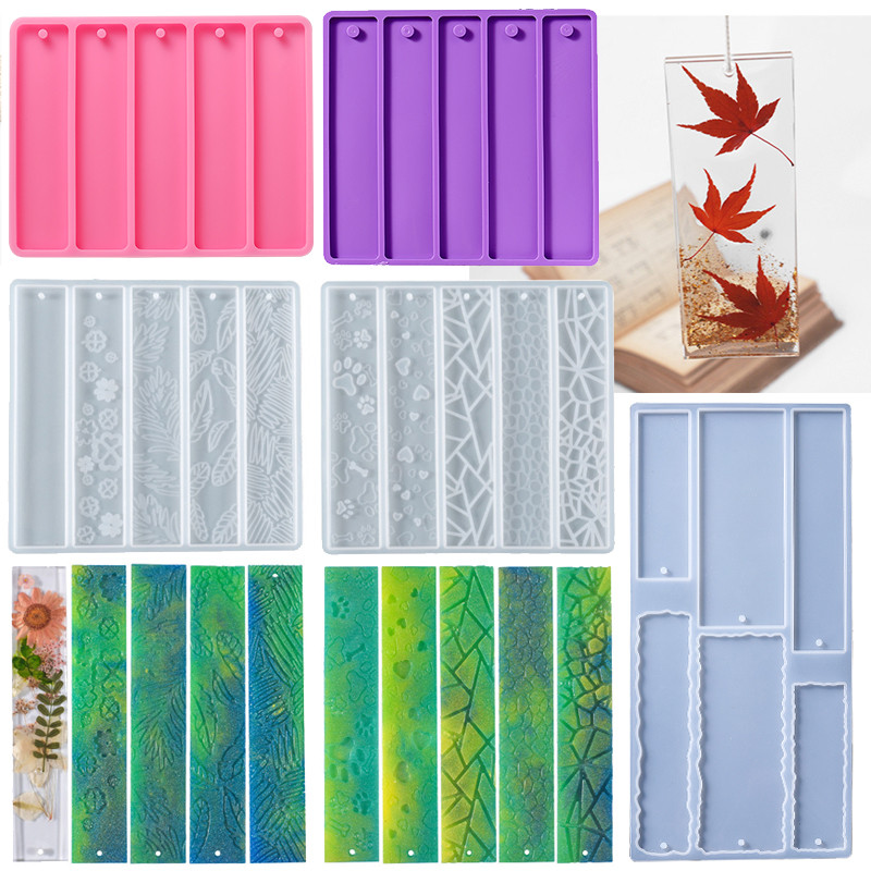 

Multi Laser Holographic Light and Shadow Bookmark Silicone Mold Epoxy Resin Mould For DIY Decor Craft Jewelry Making Tools