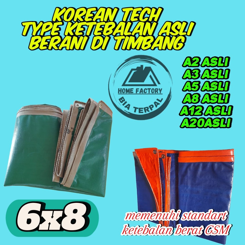 ️ TERPAL UKURAN 6x8 TYPE KETEBALAN ASLI , TERPAL KOREAN TECHNOLOGI