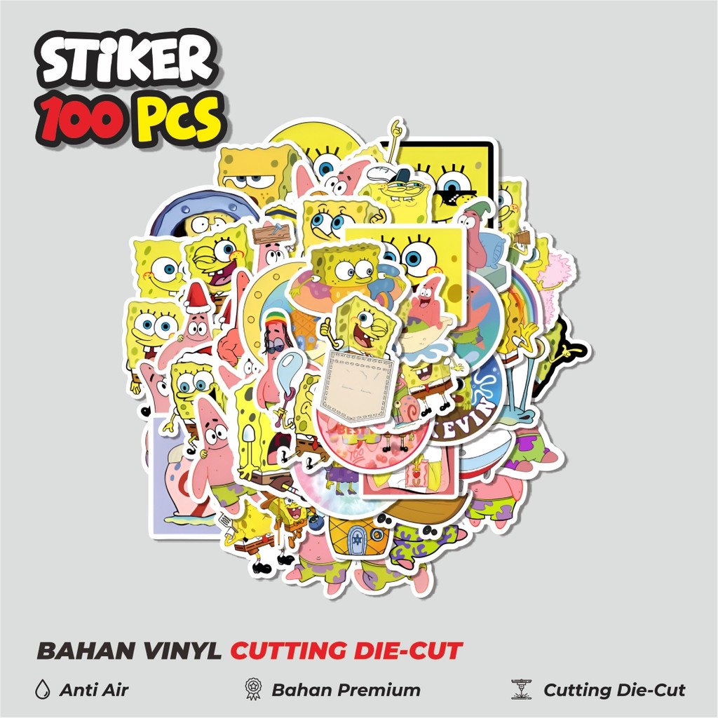 

Terbaru! 50 pcs Stiker Spongebob & Patrick Dekorasi Lucu Kreatif untuk Notebook, Skateboard, HP