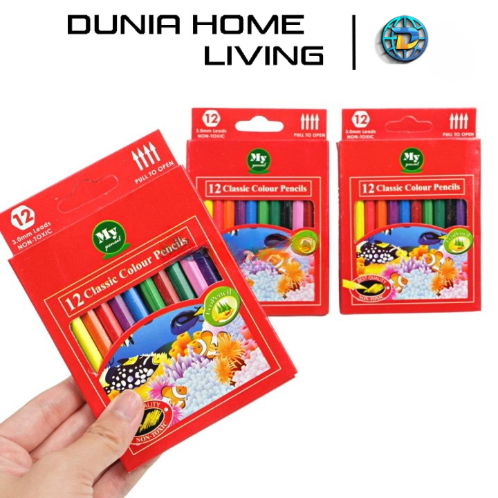 

DHL PAKET 5PCS TAJIMA Pensil Warna Panjang 12 Warna / My Pensil Warna Pendek 12 Warna Tajima / Pensil Warna Murah Berkualitas / Color Pencils