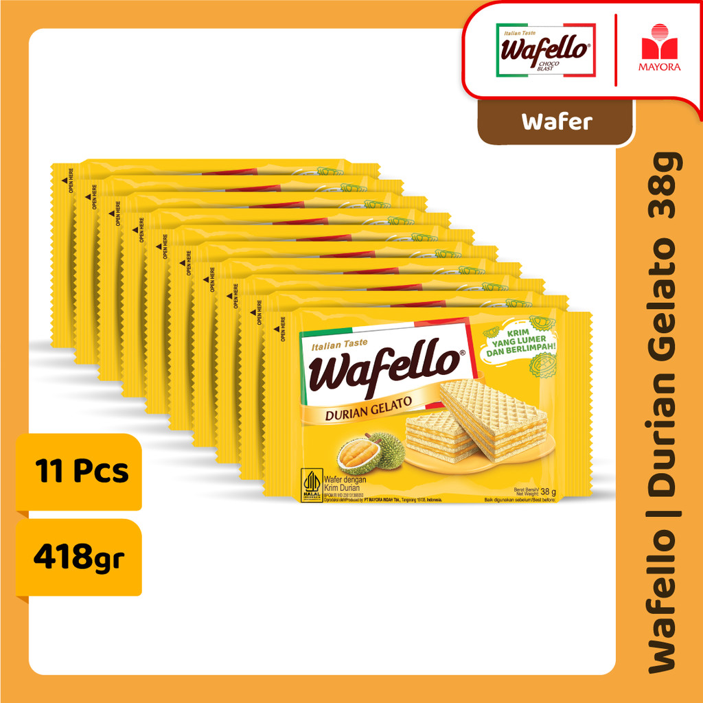 

Wafer Wafello Durian Gelato 11 Pcs 38 Gram