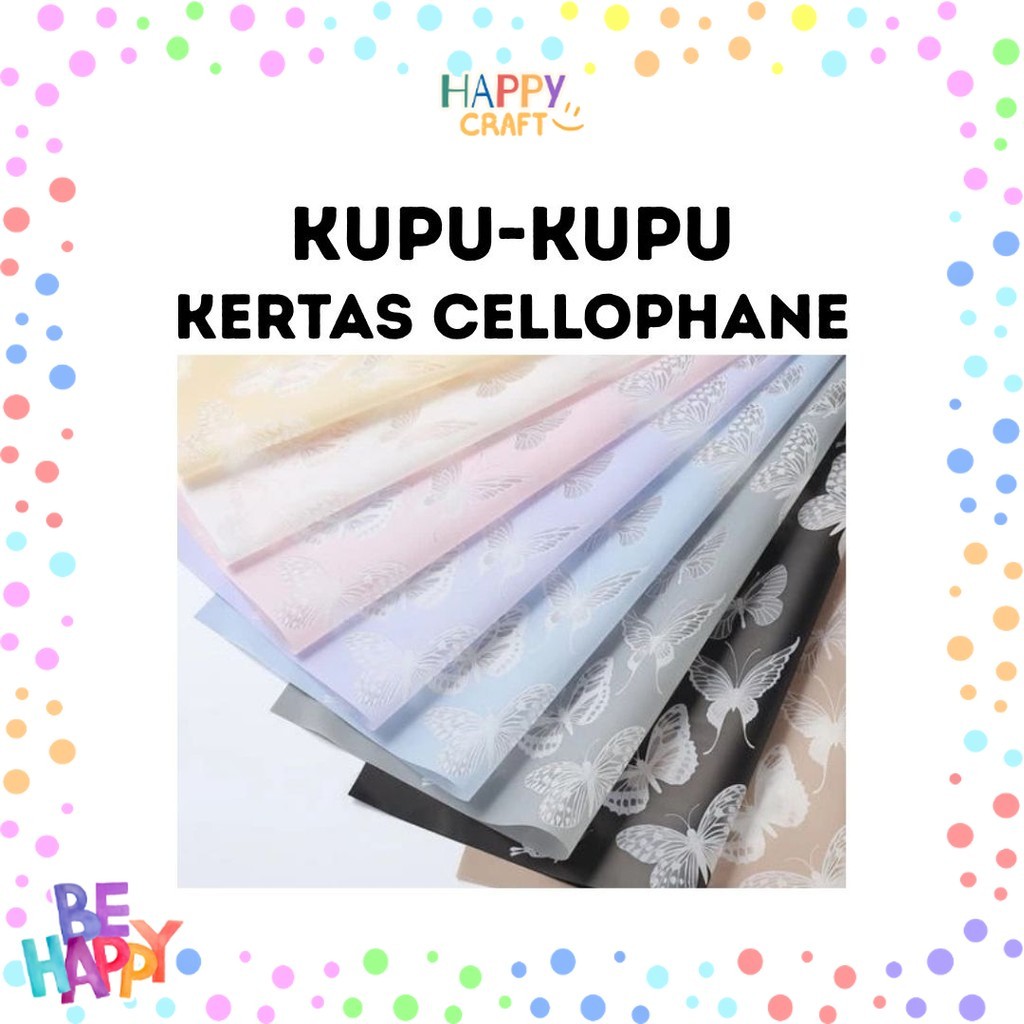 

(20 LEMBAR) BUTTERFLY KUPU KUPU - Flower Wrapping Cellophane / Kertas Buket Bunga Hand Bouquet