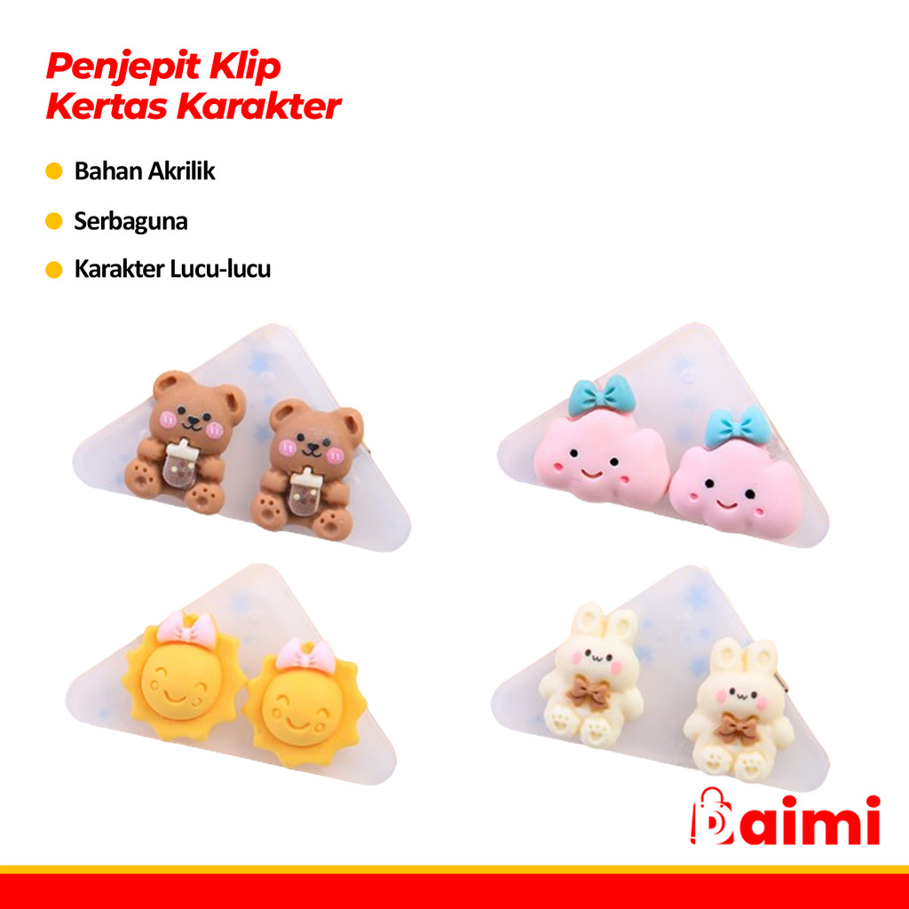 

Penjepit Kertas Klip Sudut Kertas Segitiga Push Pin Karakter Lucu Akrilik 978
