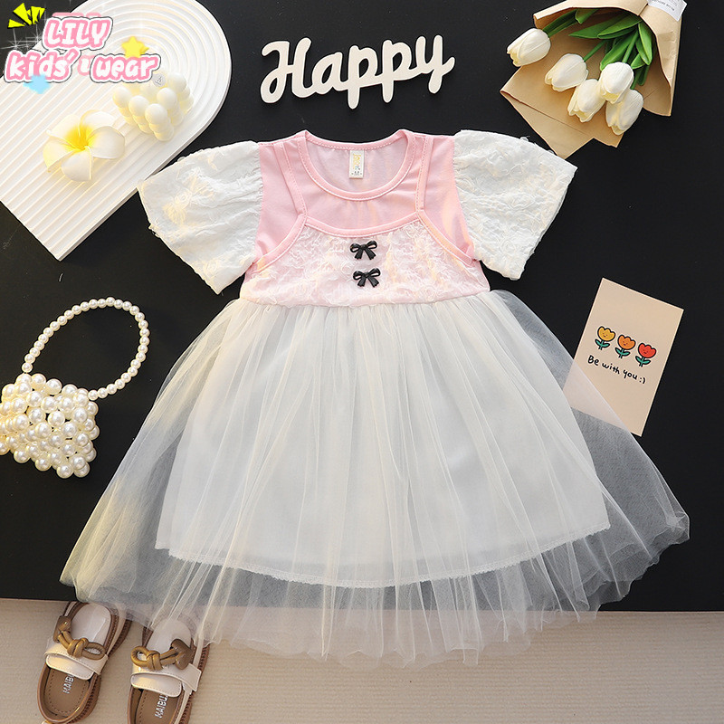 Lily Kids 1-4 tahun gadis rok gaun musim panas gadis kecil gaun putri ulang tahun bayi perempuan asi