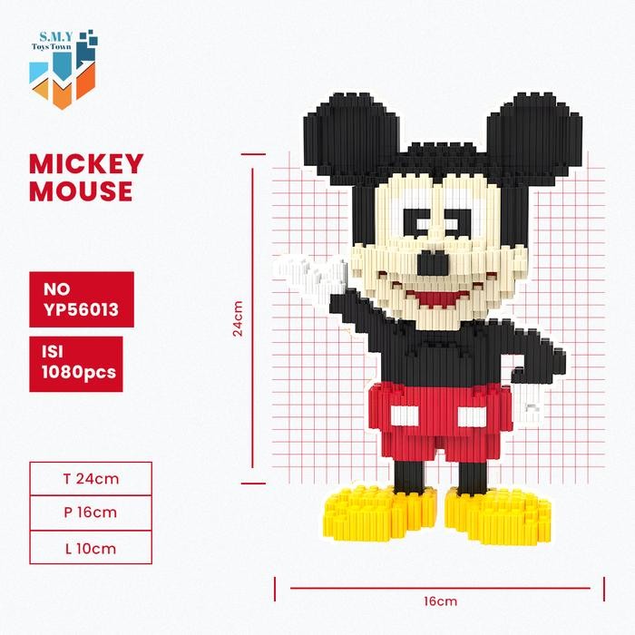 SMY Nano Block Minnie & Mickey Mouse Mainan Anak Bricks Education Toys Balok Susun Puzzle Animasi 3D