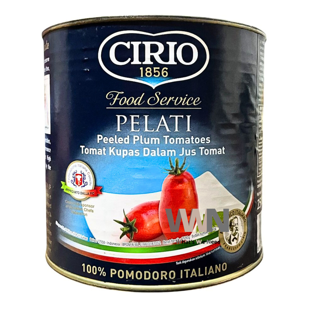 

Cirio Whole Peeled Plum Tomato 2.5 KG / Pelati- Tomat Kupas Dalam Jus