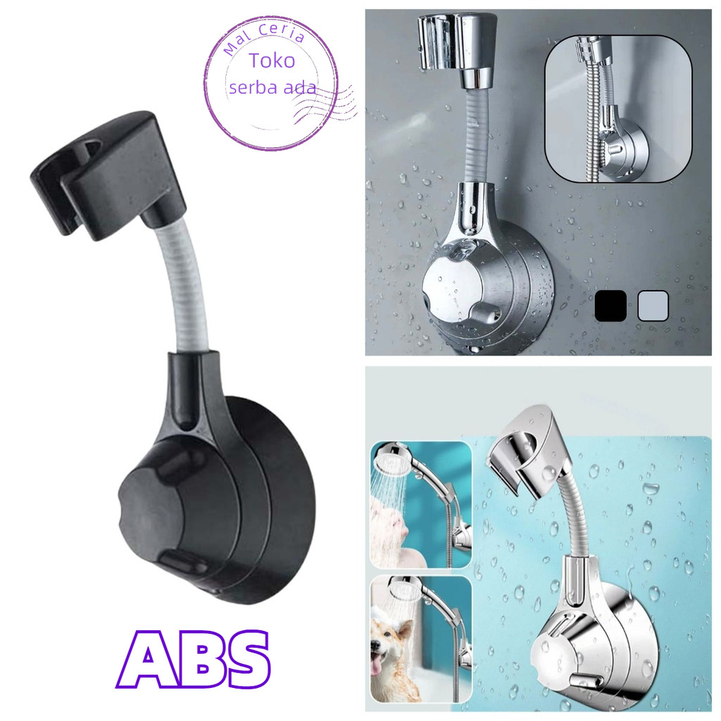 ABS  Rotasi 360° Holder Shower Adjustable Tempat Shower Tempel Tembok Dudukan Shower Kamar Mandi