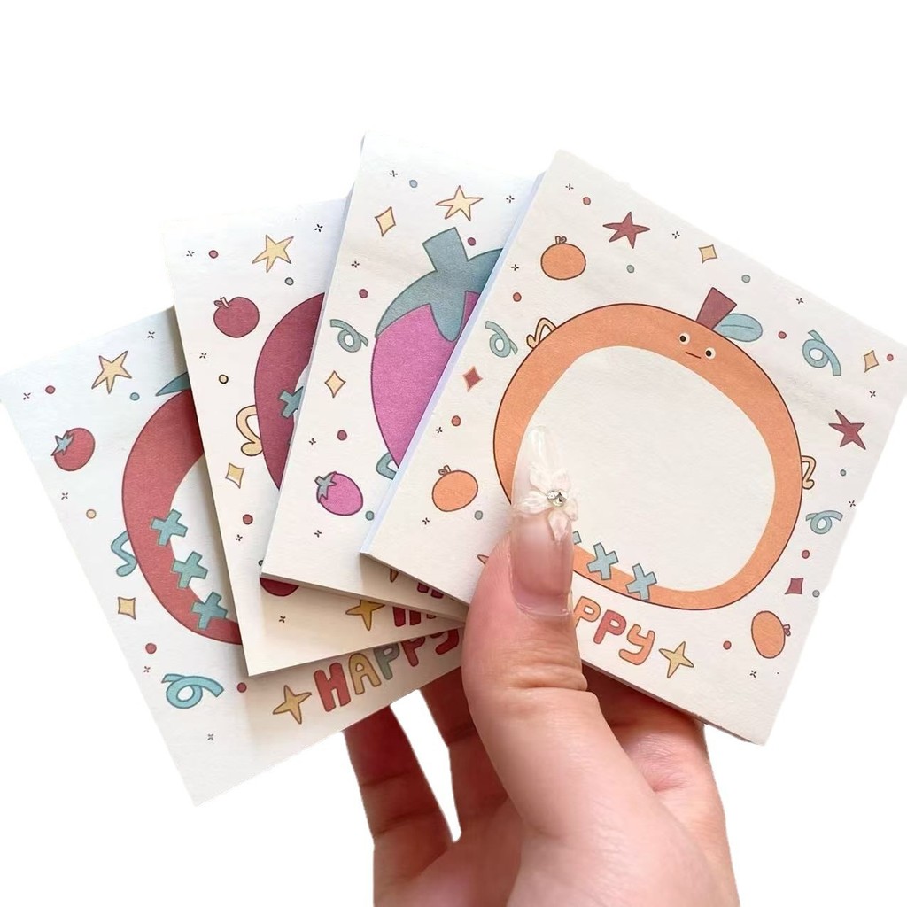 

Cute Simple Memo Notes Ins Style Girl Students N Times of Sticky Fruit Can Tear Sticky Notes Memo Pad Message Post