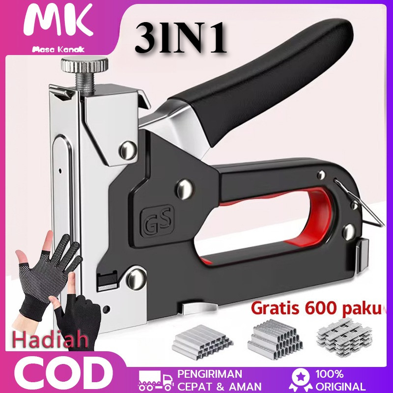 

MK Gratis 600 paku 3 In 1 Pistol Kuku Pistol Stapler Konstruksi Konstruksi Furnitur DIY Pelapis Pelapis Pistol Stapler Multifungsi Pistol Stapler Dekorasi Rumah Alat Pertukangan