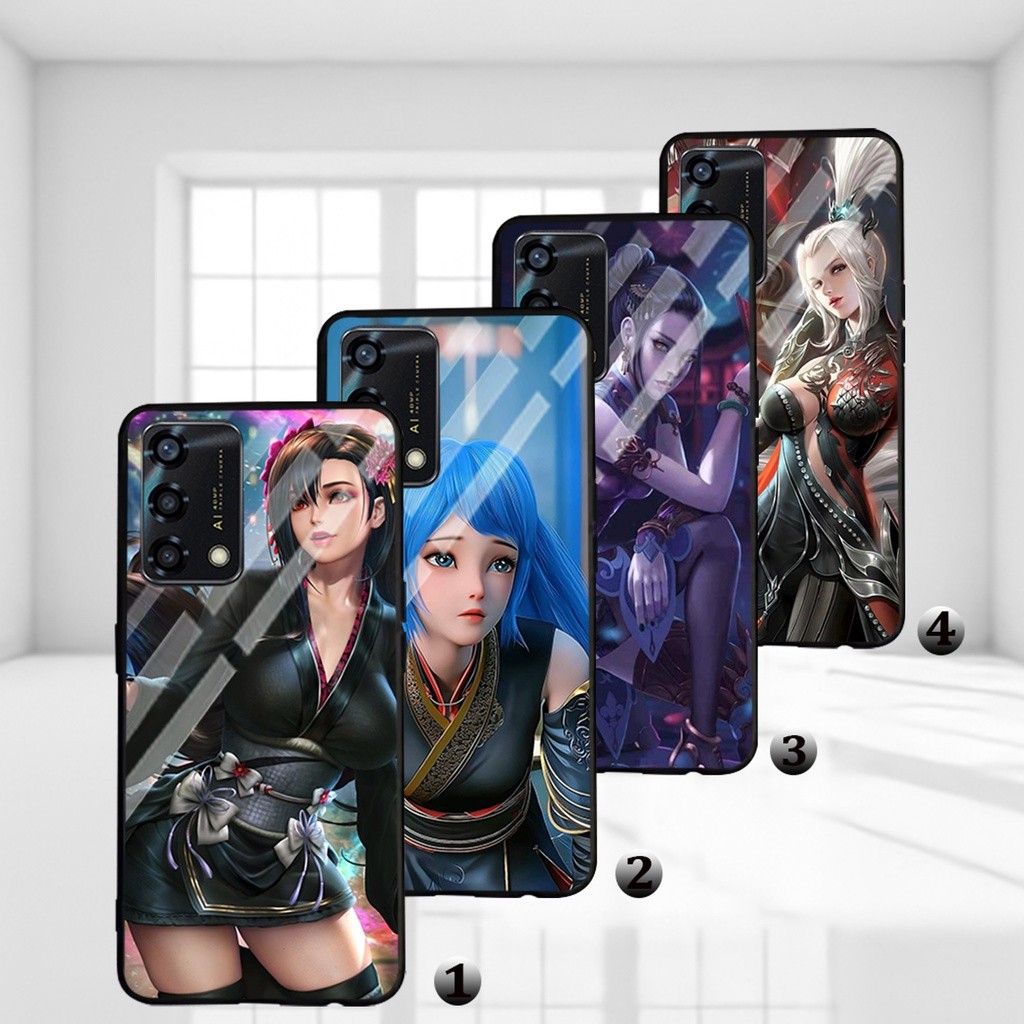 (XS384) Case Glossy OPPO A95  RENO5/RENO4F/RENO5F/A53/A16/RENO 4/RENO 2 Casing Hp ANIME GIRL