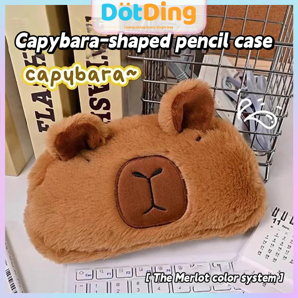 

Kapibala Series Stationery Pen Tas Ins Cartoon Kapasitas Besar Kapas Makeup Mahasiswa Menyata Penyimpanan Tas Pencil Kasus Perlengkapan Kantor Sekolah/Capybara Plush Pencil Case with Large Capacity Cartoon Multi-functional Storage Bag for Students H439