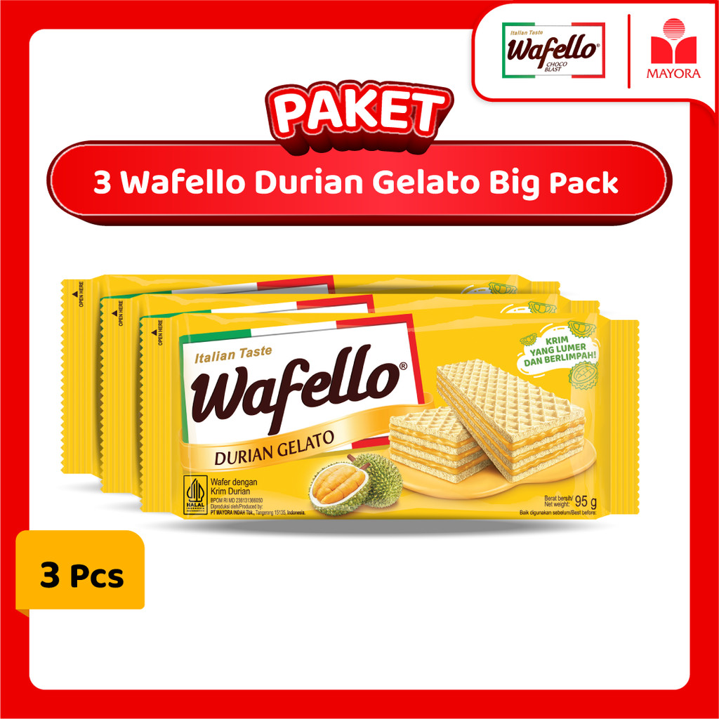 

Paket 3 Wafer Wafello Durian Gelato Big Pack