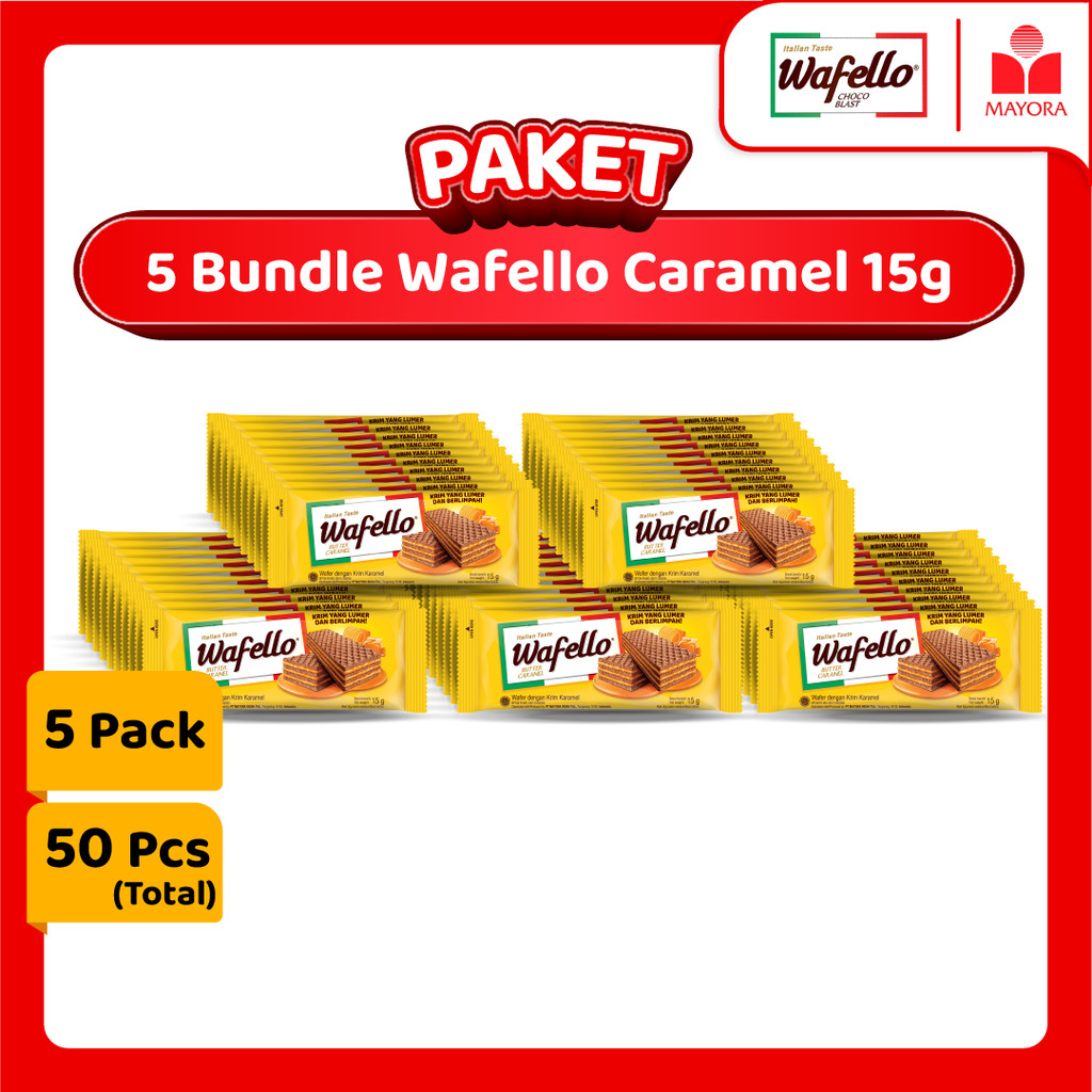 

Paket 5 Bundle Wafer Wafello Butter Caramel 15 Gram