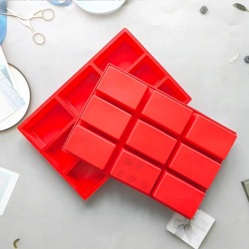 

9 Cavity Silicone Mold Rectangular Soap Mold Candle Making Mold Reusable BPA Free Food Grade Easy Release DIY Wax Craft Supplies
