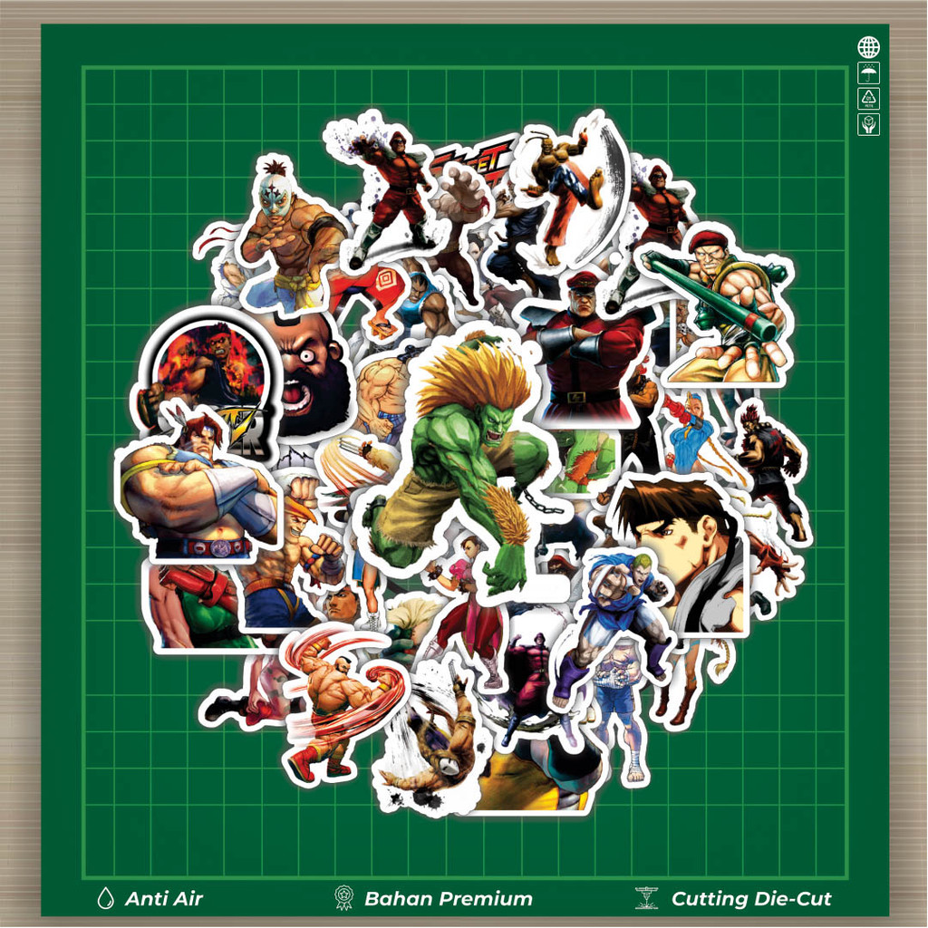 

HOT 50 PCS STIKER Stiker Video Game Series Street Fighter Character Mix 5 Stiker Fashion Cars Decal Dingin Kartu Album Custom Vinyl Anti Air- Sticker Aesthetic Buku Journal Koper Casing HP Tablet Laptop Helm Motor Botol Minum