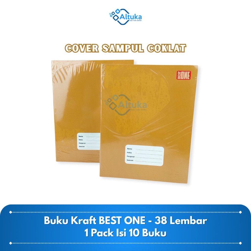 

(10pcs) Buku Catatan Sekolah Sampul Coklat / Buku Tulis Kraft BEST ONE 38 Lembar