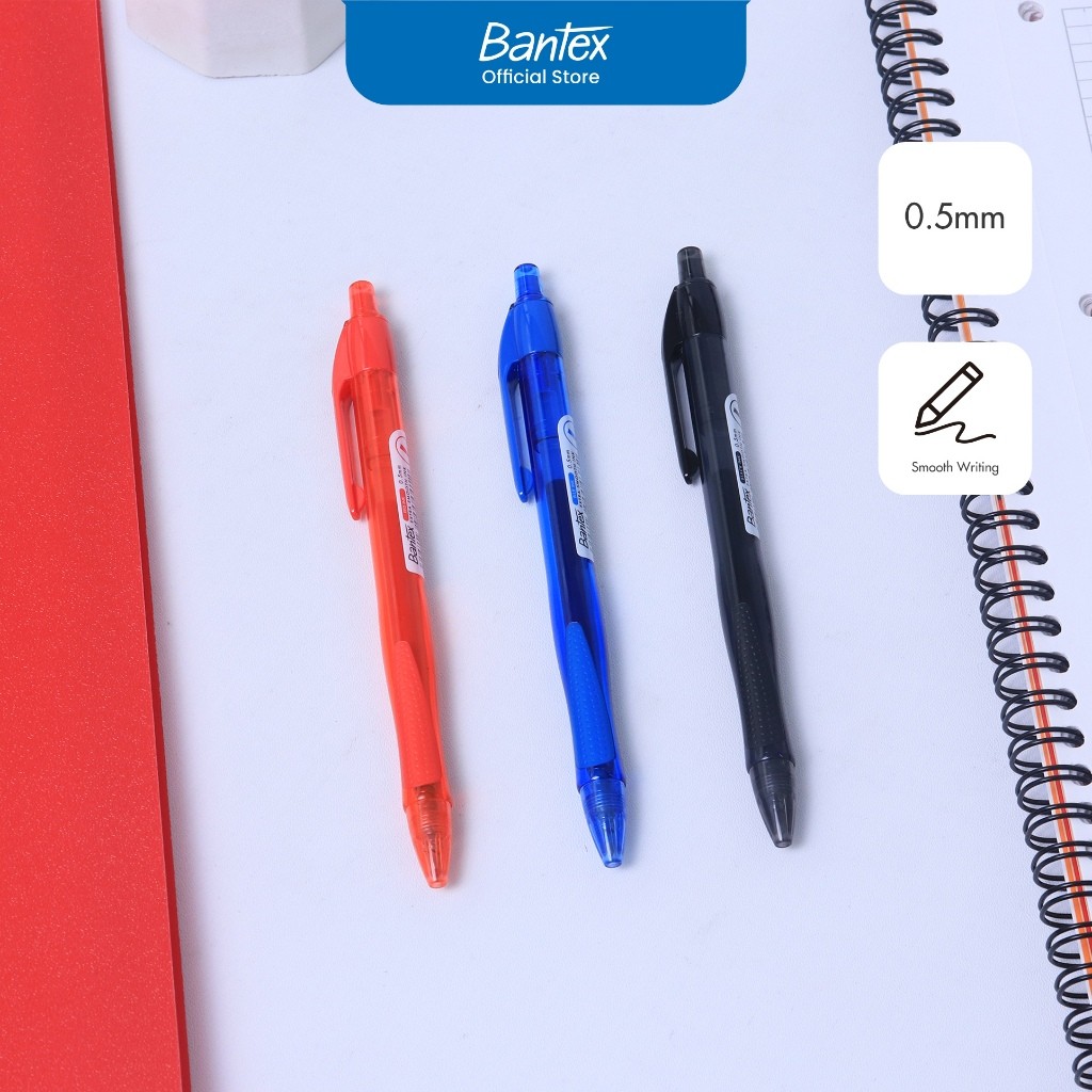 

Bantex Gel Pen / Pulpen Gel Tip 0.5 mm Desain Ergonomis BG1108