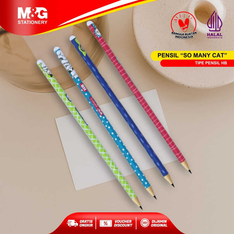 

M&G Pensil HB Desain "SO MANY CATS" Bentuk Luar Segitiga dengan Bahan Kokoh Tidak Mudah Patah Untuk Menulis Menggambar dan Membuat Sketsa
