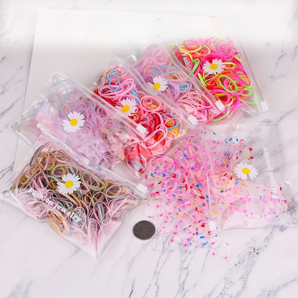 Ikat Rambut Wanita Anak Perempuan Isi 500 Pcs - Set Ikat Rambut Karet Cina Kecil - Ikat Rambut Anak 