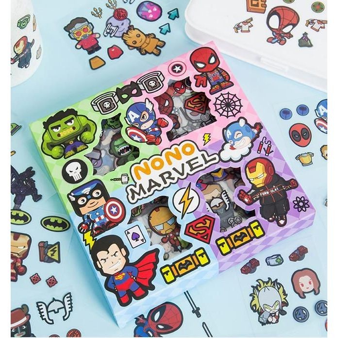 

[ 17-an ] Sticker SUPERHERO Mix Avengers Superman Spiderman Marvel isi 100 Lembar per box