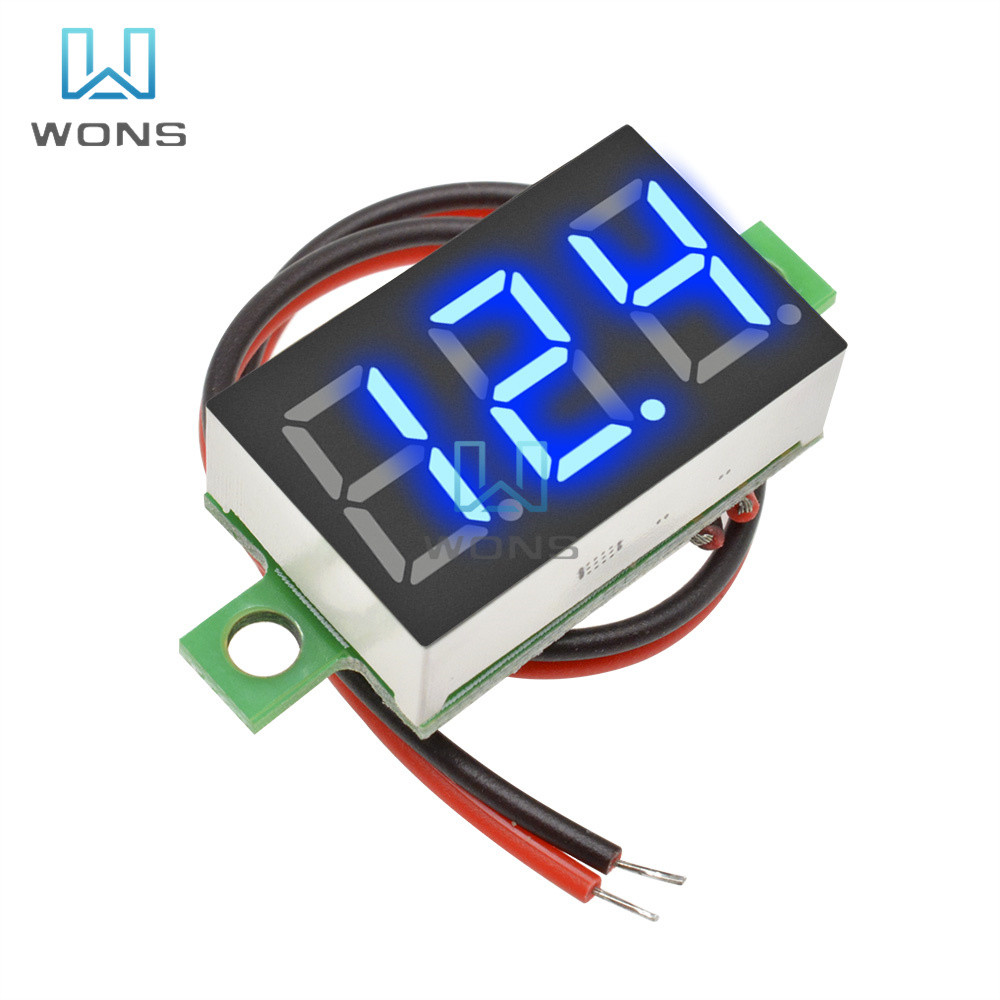 DC 4.7-32V 3 Digit Display Voltmeter Red/Blue/Gree/White 0.36 Inch Mini LED Digital Panel Volt Voltm