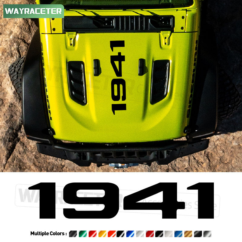 Reflective Hood Engine Cover Vinyl Sticker For Jeep Wrangler JL 2024 2023 2021 2020 Rubicon Gladiato