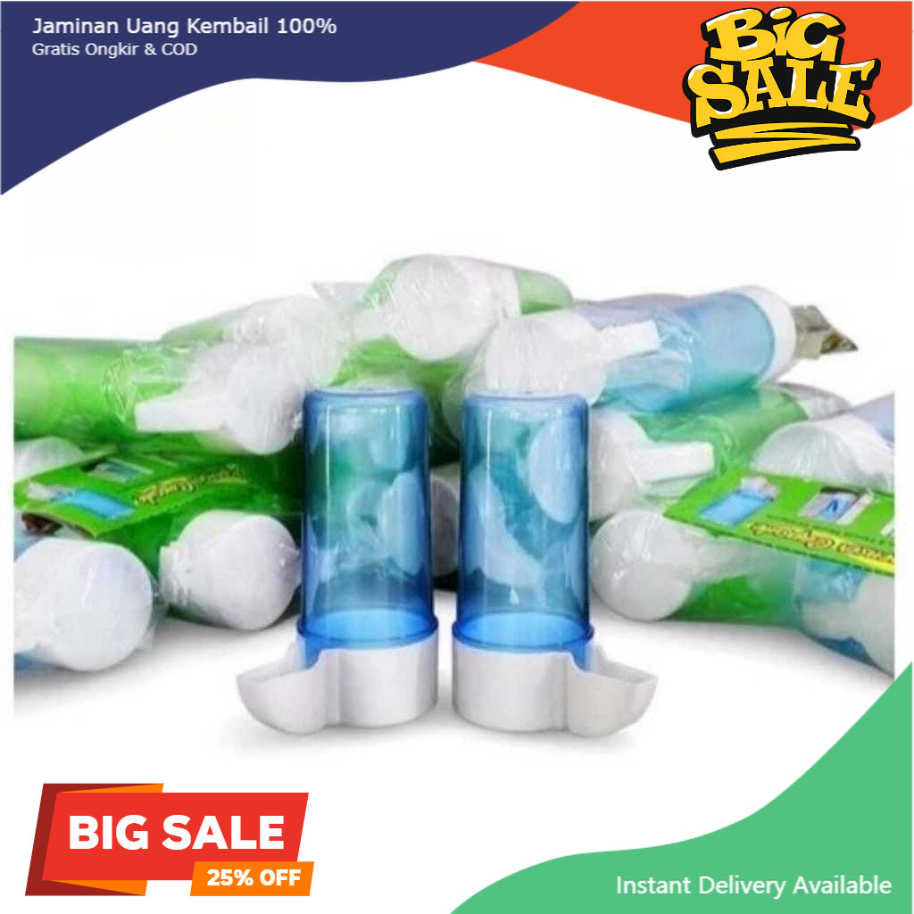 Cepuk Tabung Dispenser Capsule Kapsul Serbaguna Set Tabung Wadah Pakan Minum Burung Kenari Lokal Cep